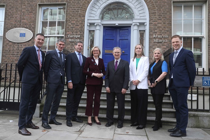 Pictured at the event from (L to R) were: Dr Tom O’Dwyer,  Dr David Meredith, Liam Herlihy, Teagasc chairman;  European Commissioner Mairead McGuinness, Professor Frank O’Mara, Director of Teagasc, Dr Órlaith NÍ Choncubhair, Stella Meehan, Editor of Agriland; Dr Raymond Kelly.